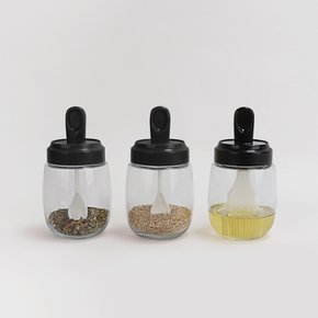 간편한 양념통 스푼형2P+오일브러쉬1P - 블랙