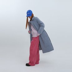 Belted Duck Down Long Coat_BLUE