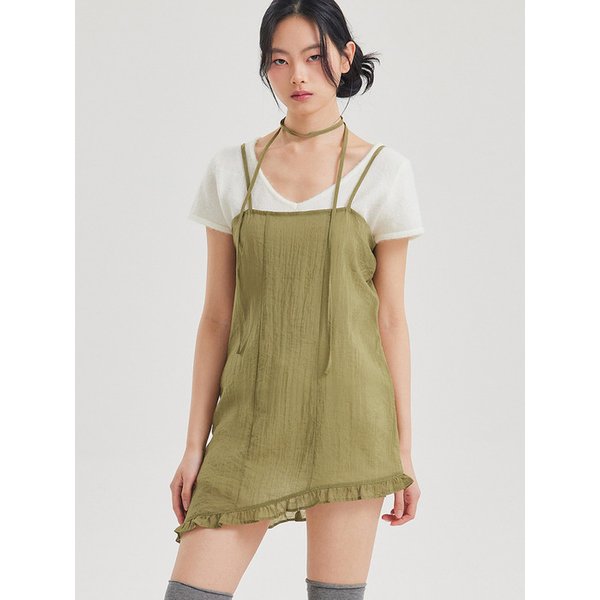 시어 언발란스 프릴 드레스_T611DS503