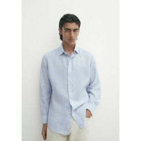 5085979 Massimo Dutti STRIPED - Shirt light blue