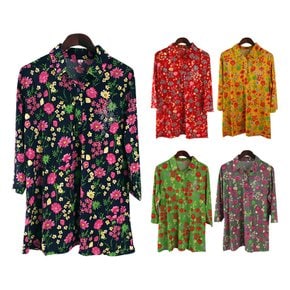 에이치투 여성 캐쥬얼 5부 꽃 큐빅 남방 셔츠
