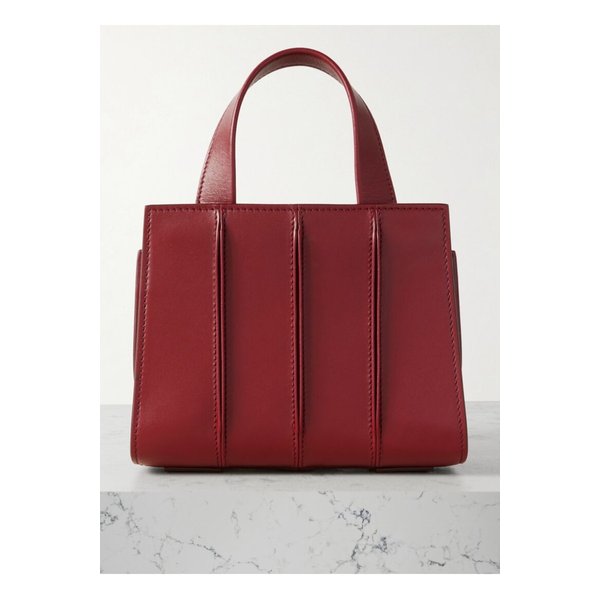 휘트니 백 3 마이크로 플리츠 가죽 토트 버건디 46376663162890486