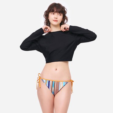 배럴 우먼 노티컬 루즈핏 크롭 래쉬가드 블랙 (B5SWWCR021BLK)