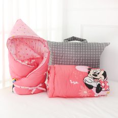 Disney 디즈니 정품 유아 사계절 겉싸개+패드 SET (미니 핑크)