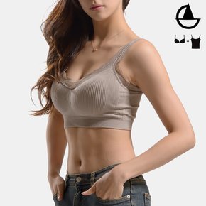 레이스 골지브라탑 노와이어 캡나시 쿠션패드 요가복 hd5414