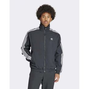 4278200 Adidas Originals woven Firebird zip through track top in black