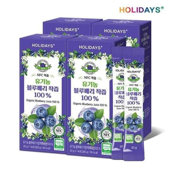 확대된 대표 H홀리데이즈 유기농 블루베리 착즙 4박스(1)