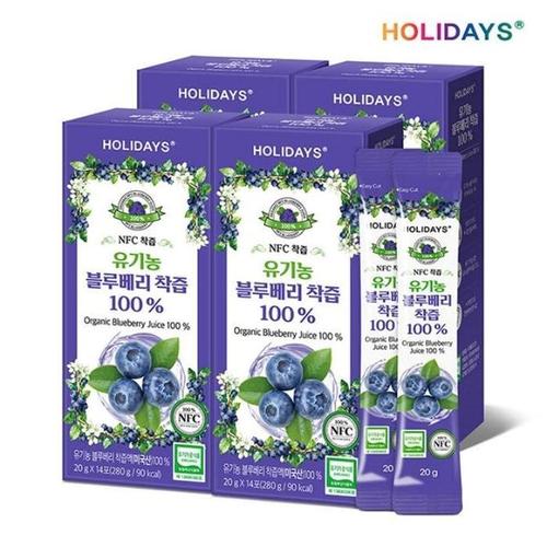 H홀리데이즈 유기농 블루베리 착즙 4박스(1)