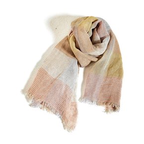 LINEN CHECK PINK SCARF