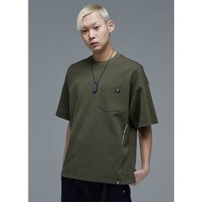 포켓 심플 레터링 반팔티셔츠 LW215TS412 KHAKI (LW205TS412리오더)