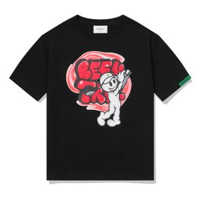 [BEENTRILL X ARKADDITION] 여성 앞판 골프 스윙 아트웍 컴포트핏 반팔 티셔츠BA242TS510_BK