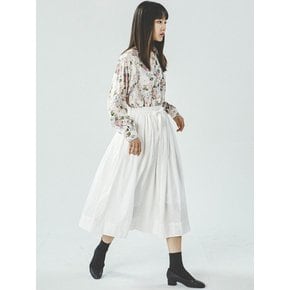 SHIRRING WHITE SKIRT