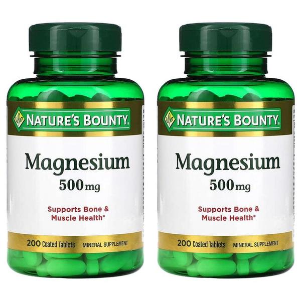 해외직구 Nature`s Bounty 네이처스바운티 마그네슘 500mg 200정 2개 Magnesium