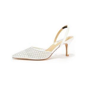 Glitter Mesh Slingback_Glitter White