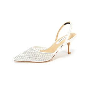 Glitter Mesh Slingback_Glitter White