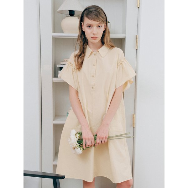 셔링 슬리브 포켓 카라 원피스(MAEBOP15MLE)