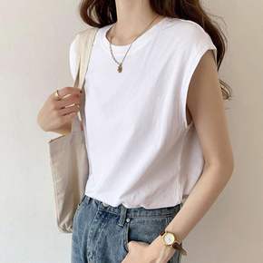 여성 무지 루즈핏 민소매 티셔츠 1P 데일리 이너 나시 여성나시티