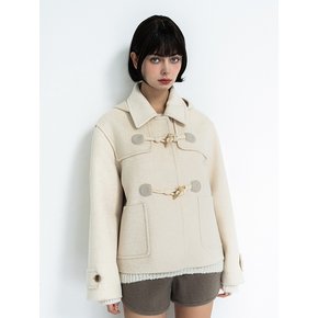 [Handmade] Wool Short Hoodie Duffle Coat_Ivory