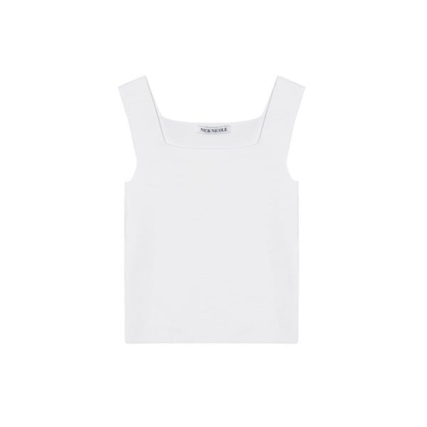 CROP SQUARE NECK KNIT SLEEVELESS_IVORY