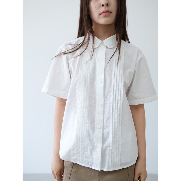 jacquard pintuck shirt (ivory)