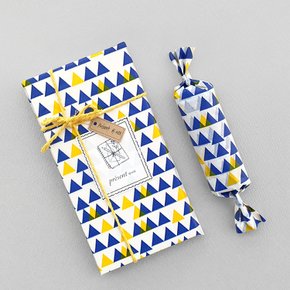 [MIDORI] Glassine paper roll wrap - Triangle Yellow_Blue [미도리] 글라신 페이퍼랩 _옐로우