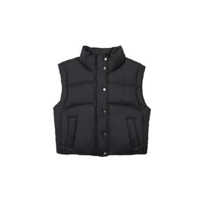 [시흥점] 여성 글로시 크롭 다운 베스트 블랙 SDFDVFO01BLK