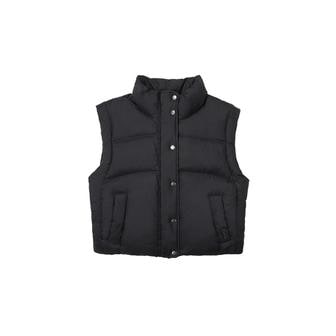 SUPERDRY [시흥점] 여성 글로시 크롭 다운 베스트 블랙 SDFDVFO01BLK