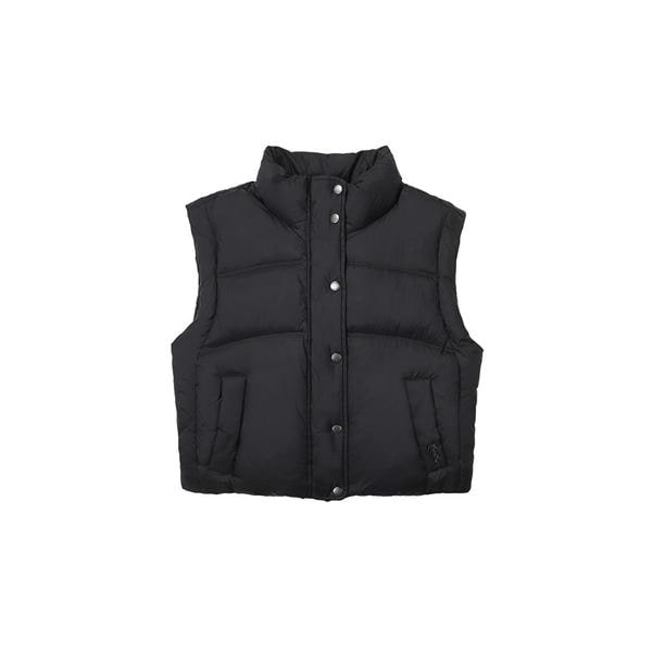 [시흥점] 여성 글로시 크롭 다운 베스트 블랙 SDFDVFO01BLK