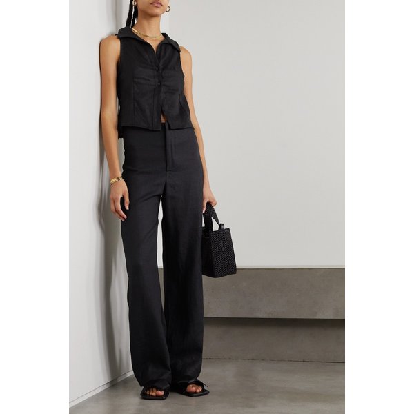 페이스풀 넷 서스테인 빈첸테 리넨 스트레이트 팬츠 블랙 1647597316070679