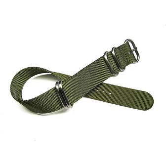  미국 스와치 시계줄 밴드 TIMEWHEEL 22mm Premium Zulu 4 Ring Military Green 나일론워치 스트