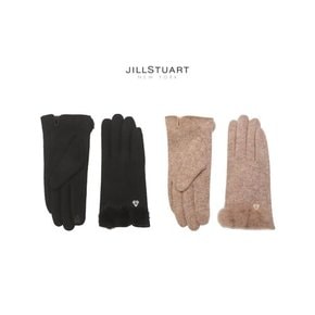 [JILL STUART ACC]블랙,아이보리 모혼방 밍크 퍼 쁘띠 다이아 장식 장갑 JAGV1F261,262