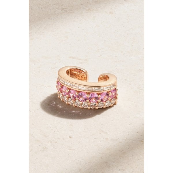 아니타 코 롤라 18캐럿 로즈 골드 사파이어 다이아몬드 이어커프 핑크 1647597326609114