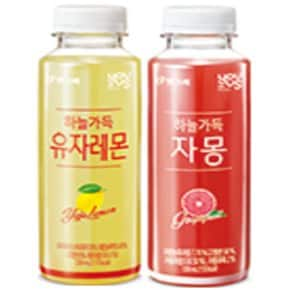 하늘가득 유자레몬주스 12개+자몽주스 12개 음료 페트 330ml