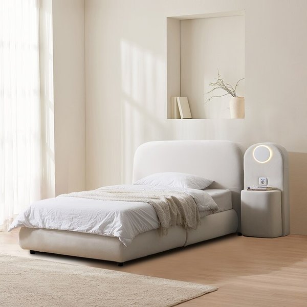 [보루네오] 아르메 베이스 패브릭침대 Q 매트리스 제외 (사이드패널1개) (수도권무배)