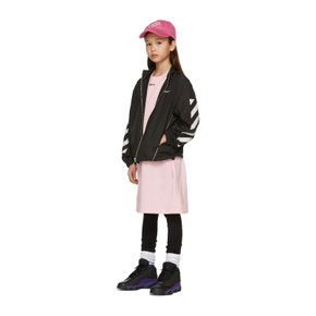 키즈 핑크 오프 스탬프 티셔츠 드레스 OGDB007S22JER0013010 PINK BLACK