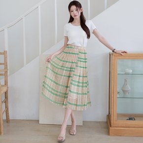 [최초가 89,000원][르포엠]로에르 체크 플리츠 스커트