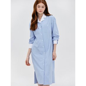 L Open Collar Shirt Dress_Stripe