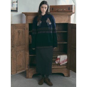 Rustic Horse Knit_Navy(OC25-KN22)