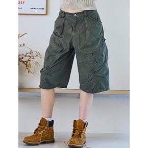 버뮤다 카고 절개 팬츠 카키