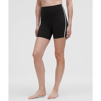 룰루레몬 Align™ 사이드 스트라이프 쇼츠 6 - BLK/WHT