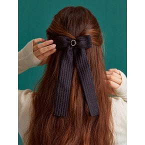 Black jacquard ribbon hairpin