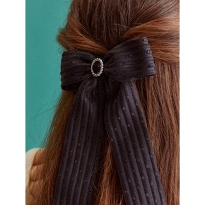 Black jacquard ribbon hairpin