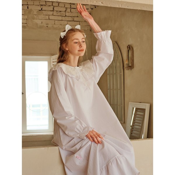 디아 긴팔 원피스 아이보리 (30수)