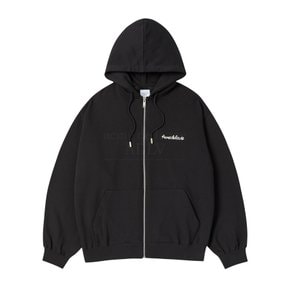 SCRIPT CHAIN NEEDLEWORK HOODIE ZIP UP  BLACK스크립트체인니들워크 집업 블랙