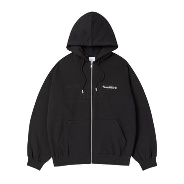 아크메드라비 SCRIPT CHAIN NEEDLEWORK HOODIE ZIP UP  BLACK스크립트체인니들워크 집업 블랙