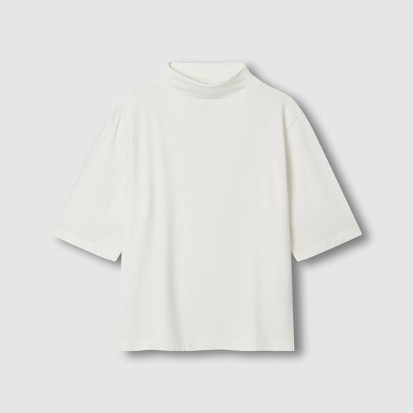 여 소프트 모크넥 5부 티셔츠 J115301003006