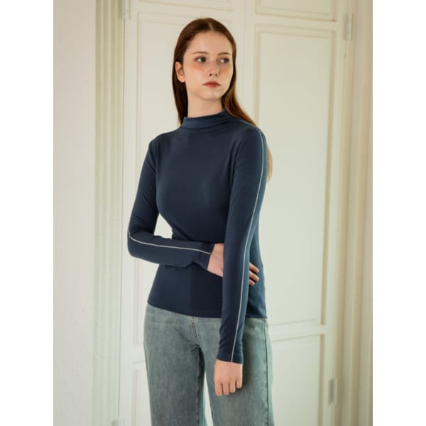 WED Liner long sleeves half neck top_2color