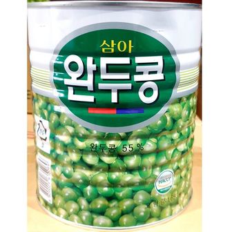 제이큐 기타농산물통조림 완두콩 삼아 업소 완두콩캔 통조림 깡통 식당용 3kg