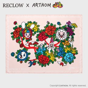 [최초가 : 59,900원][리끌로우X아트놈] RECLOW BOUQUET 실크 스카프 BEIGE