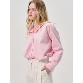 Logo Cotton Semi Ovefit Shirt_Pink